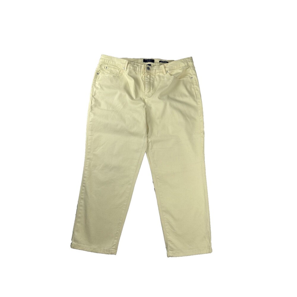 Charter Club Bristol Crop Pants Womens Size 16 Yellow Pastel Stretch Denim Jeans